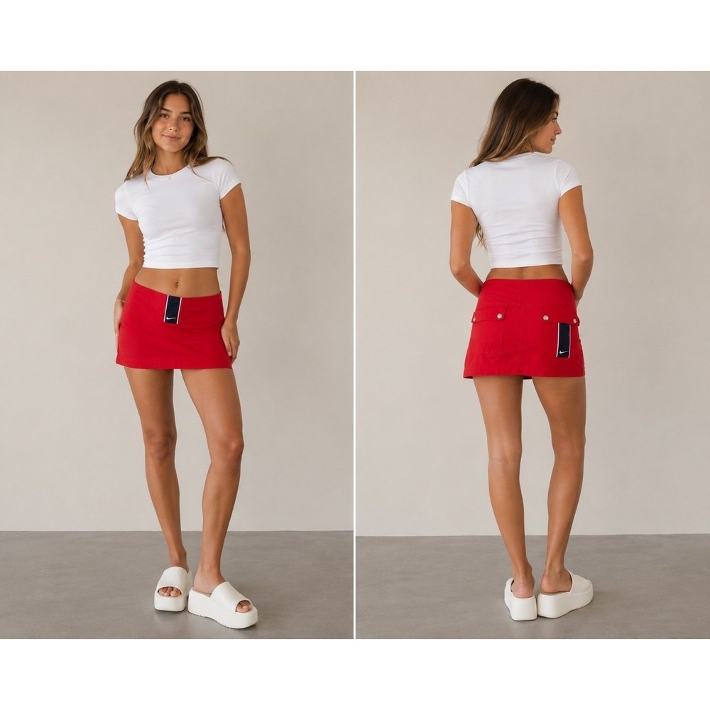 Nike (Vintage Gray Tag Y2K) Red Athletic Skirt (Youth 12/14)
